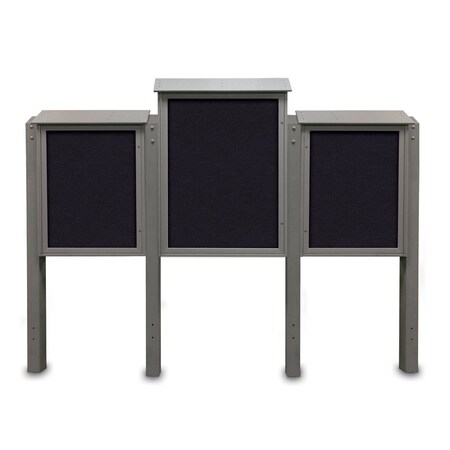 United Visual Products Sliding Door Indoor Enclosed Corkboard, 7 UV9028ACS-BLACK-AMETHY